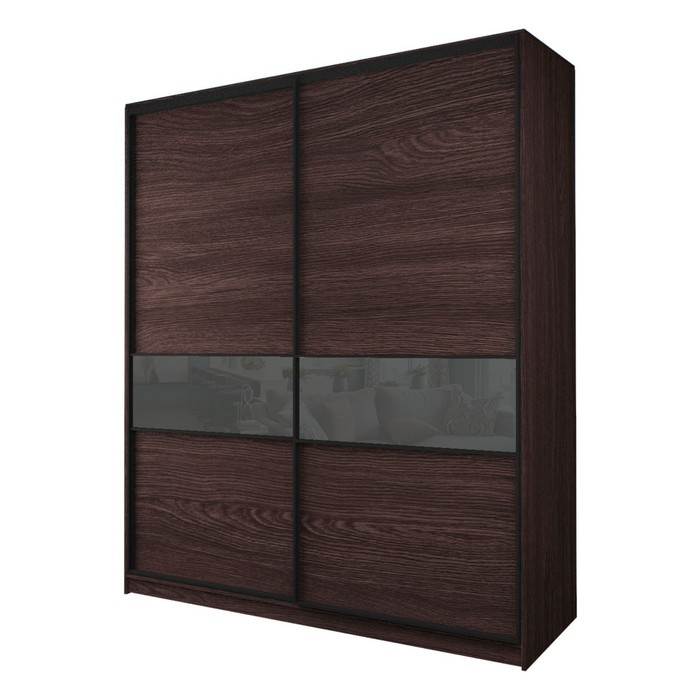 Шкаф-купе Max-МШ-23-6-22/2-99, 2200×600×2300 мм, цвет венге / стекло тёмно-серое - Фото 1