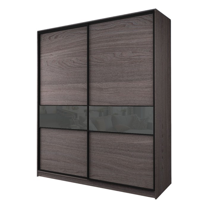 Шкаф-купе 2-х дверный Max 2/99, 2200×600×2300 мм, цвет ясень анкор тёмный / стекло тёмно-серое - Фото 1
