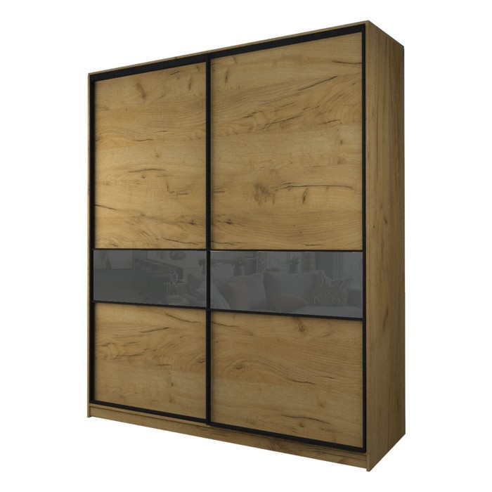 Шкаф-купе Max-МШ-23-6-22/2-99, 2200×600×2300 мм, дуб крафт золотой / стекло тёмно-серое - Фото 1