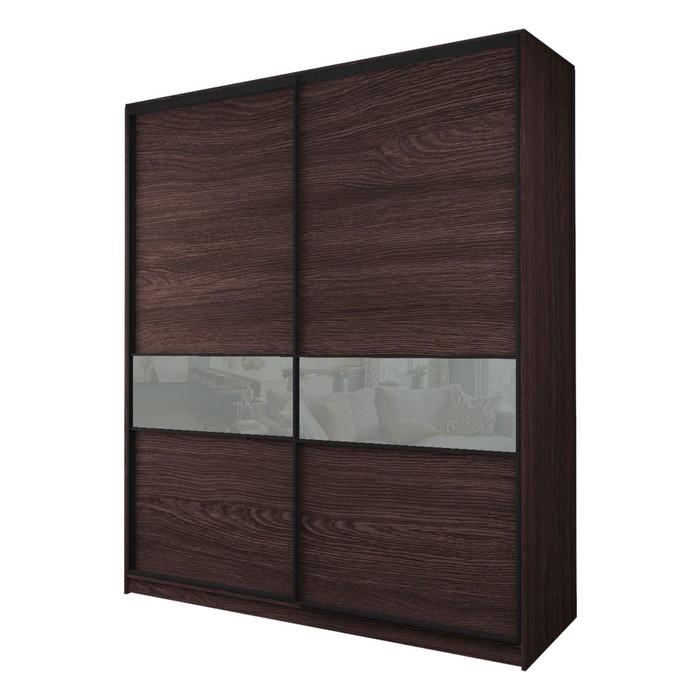 Шкаф-купе Max-МШ-23-6-22/2-99, 2200×600×2300 мм, цвет венге / стекло светло-серое - Фото 1