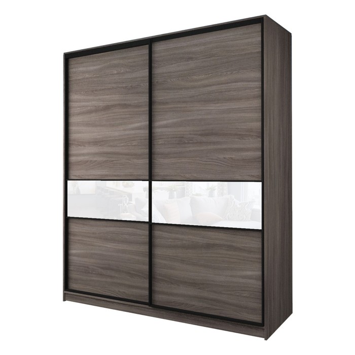 Шкаф-купе 2-х дверный Max 2/99, 2200×600×2300 мм, цвет ясень шимо тёмный / стекло белое - Фото 1