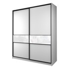 Шкаф-купе Max-МШ-23-6-22/2-99, 2200×600×2300 мм, цвет белый шагрень / стекло белое - Фото 1