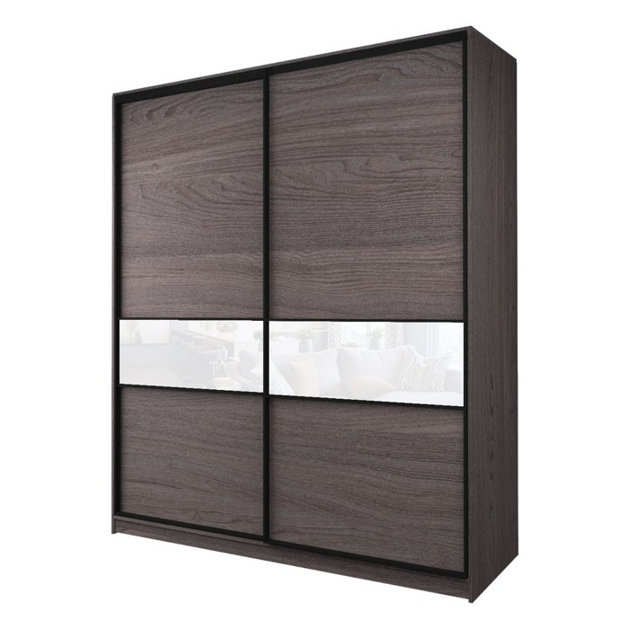 Шкаф-купе 2-х дверный Max 2/99, 2200×600×2300 мм, цвет ясень анкор тёмный / стекло белое - Фото 1