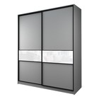 Шкаф-купе Max-МШ-23-6-22/2-99, 2200×600×2300 мм, цвет серый шагрень / стекло белое - Фото 1