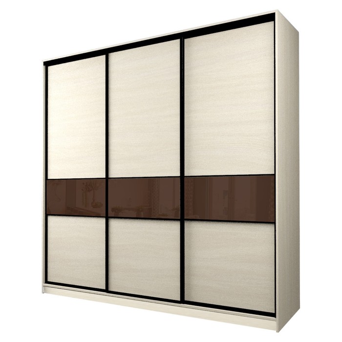 Шкаф-купе Max-МШ-23-6-24-999, 2400×600×2300 мм, цвет дуб молочный / стекло шоколад - Фото 1