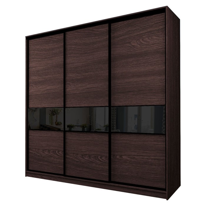 Шкаф-купе Max-МШ-23-6-24-999, 2400×600×2300 мм, цвет венге / стекло чёрное - Фото 1