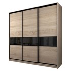Шкаф-купе Max-МШ-23-6-24-999, 2400×600×2300 мм, цвет дуб сонома / стекло чёрное - Фото 1