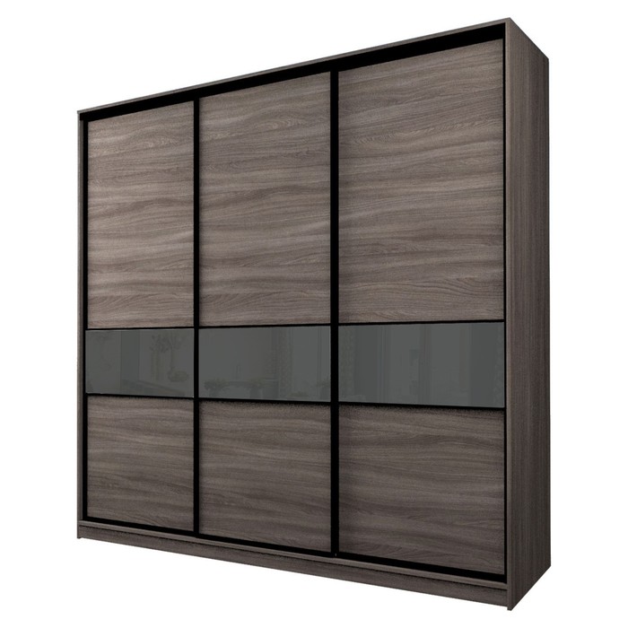 Шкаф-купе 3-х дверный Max 999, 2400×600×2300 мм, цвет ясень шимо тёмный / стекло тёмно-серое - Фото 1