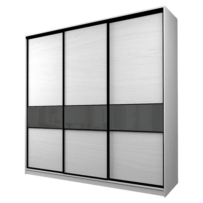 Шкаф-купе Max-МШ-23-6-24-999, 2400×600×2300 мм, ясень анкор светлый / стекло тёмно-серое - Фото 1