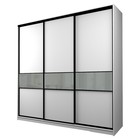 Шкаф - купе Max-МШ-23-6-24-999, 2400×600×2300 мм, цвет белый шагрень/стекло светло - серое - Фото 1