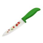 Нож керамический "Клубничка" лезвие 15 см, цвет зеленый - Фото 1