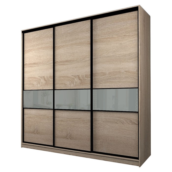 Шкаф-купе Max-МШ-23-6-24-999, 2400×600×2300 мм, цвет дуб сонома / стекло светло-серое - Фото 1
