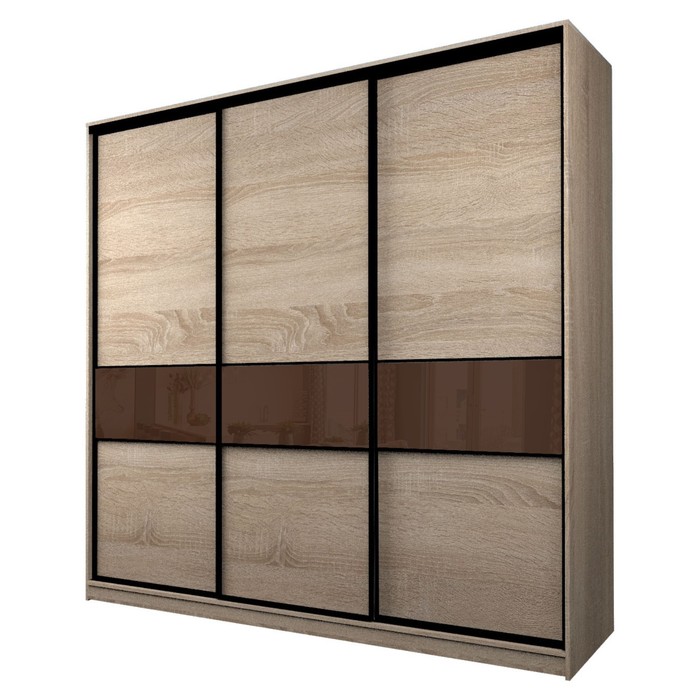 Шкаф-купе Max-МШ-23-6-24/2-999, 2400×600×2300 мм, цвет дуб сонома / стекло шоколад - Фото 1