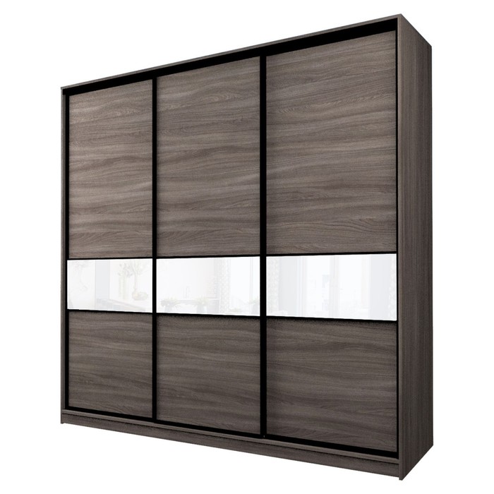 Шкаф-купе 3-х дверный Max 2/999, 2400×600×2300 мм, цвет ясень шимо тёмный / стекло белое - Фото 1