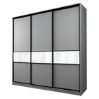 Шкаф-купе Max-МШ-23-6-24/2-999, 2400×600×2300 мм, цвет серый шагрень / стекло белое - Фото 1