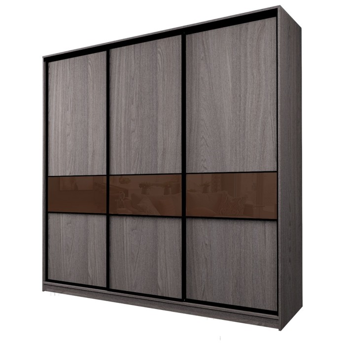 Шкаф-купе 3-х дверный Max 999, 2666×600×2300 мм, цвет ясень анкор тёмный / стекло шоколад - Фото 1