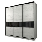 Шкаф-купе Max-МШ-23-6-27-999, 2666×600×2300 мм, цвет дуб крафт белый / стекло чёрное - Фото 1