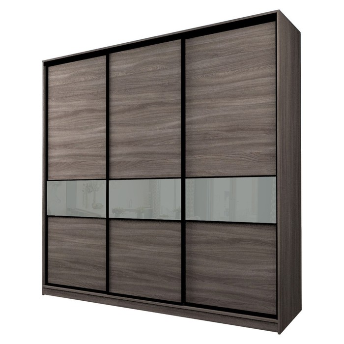 Шкаф-купе 3-х дверный Max 999, 2666×600×2300 мм, цвет ясень шимо тёмный / стекло светло-серое - Фото 1