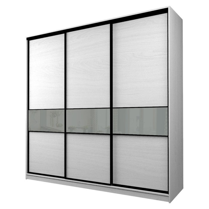 Шкаф-купе Max-МШ-23-6-27-999, 2666×600×2300 мм, ясень анкор светлый / стекло светло-серое - Фото 1