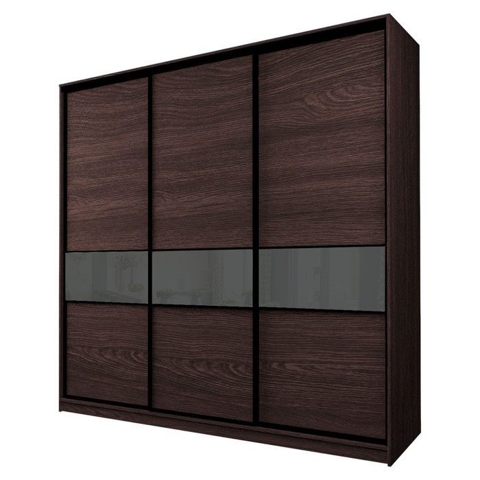Шкаф-купе Max-МШ-23-6-27/2-999, 2666×600×2300 мм, цвет венге / стекло тёмно-серое - Фото 1