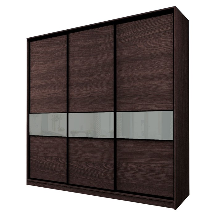 Шкаф-купе Max-МШ-23-6-27/2-999, 2666×600×2300 мм, цвет венге / стекло светло-серое - Фото 1