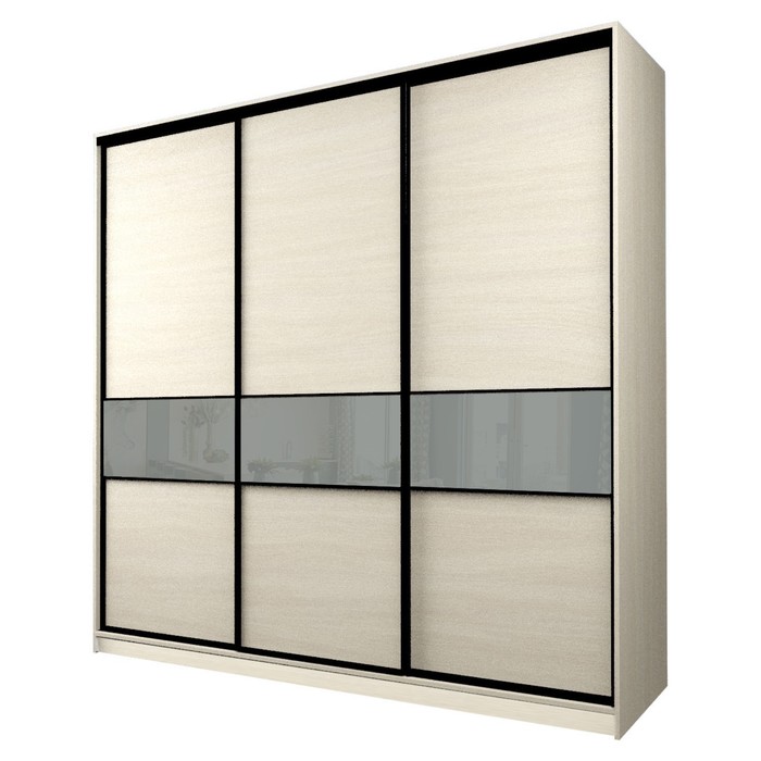 Шкаф-купе Max-МШ-23-6-27/2-999, 2666×600×2300 мм, цвет дуб молочный / стекло светло-серое - Фото 1