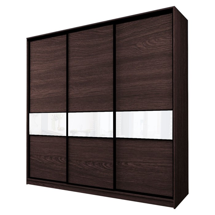 Шкаф-купе Max-МШ-23-6-27/2-999, 2666×600×2300 мм, цвет венге / стекло белое - Фото 1