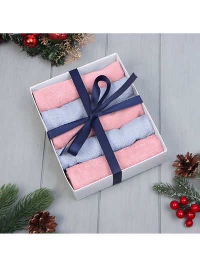 Набор махровых полотенец Этель "Волшебного года" 30х30 см -5шт, 100% хл, 340гр/м2