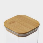 Банка для сыпучих BellaTenero «Эко. Квадратная», 1.5 л, 10×21 см, с бамбуковой крышкой, стекло, прозрачная - Фото 4