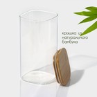 Банка стеклянная для сыпучих продуктов с бамбуковой крышкой BellaTenero «Эко. Квадратная», 1,5 л, 10×21 см - фото 4613439