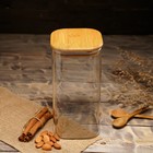 Банка стеклянная для сыпучих продуктов с бамбуковой крышкой BellaTenero «Эко. Квадратная», 1,5 л, 10×21 см - Фото 8