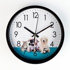 Часы настенные "Котенок и щенята", d-20 см, плавный ход - фото 320380682