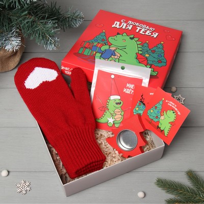 Подарочный набор "Дракоша" варежки размер 19 и аксессуары