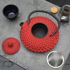Чайник чугунный Доляна «Марокко», 800 мл, с ситом, с эмалированным покрытием внутри, цвет красный - Фото 4