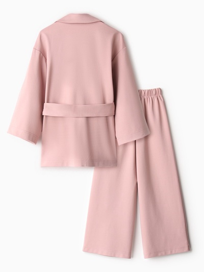 Комплект для девочки (жакет и брюки) MINAKU: PartyDress, пыльно-розовый, рост 134 см