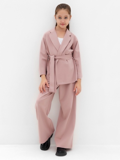 Комплект для девочки (жакет и брюки) MINAKU: PartyDress, пыльно-розовый, рост 134 см