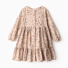 Платье для девочки MINAKU: Cotton collection цвет бежевый в цветочек, рост 104 см - фото 11361756