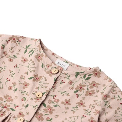 Платье для девочки MINAKU: Cotton collection в цветочек, бежевое, рост 98-104 см