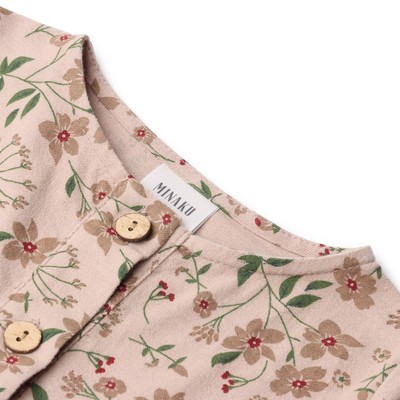Платье для девочки MINAKU: Cotton collection в цветочек, бежевое, рост 98-104 см