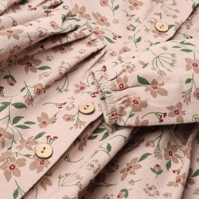 Платье для девочки MINAKU: Cotton collection в цветочек, бежевое, рост 98-104 см