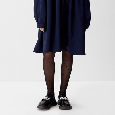 Колготки подростковые «Мелкий горох», чёрные, рост 158-164 см