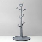 Подставка для украшений «Дерево с сердцем», 18,3×36 см, цвет серый - фото 7617835