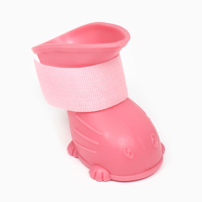 Ботинки для собак, резиновые, набор 4 шт,  размер S , розовые