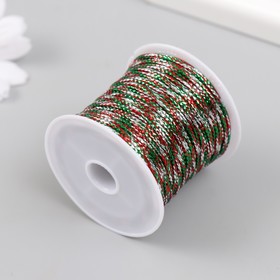 Сутажный шнур на бобине «Новогодний», намотка 15 м, толщина 2 мм, 4.3?4.7?4.7 см (комплект 2 шт)