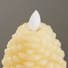 Ночник-свеча "Шишка" LED от батареек 3хLR44 белый 7х7х8 см RISALUX - фото 24552332