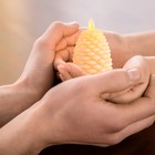 Ночник-свеча "Шишка" LED от батареек 3хLR44 белый 7х7х8 см RISALUX - фото 24552336