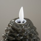 Ночник-свеча "Шишка" LED от батареек 3хLR44 чёрный 7х7х8 см RISALUX - фото 23007895