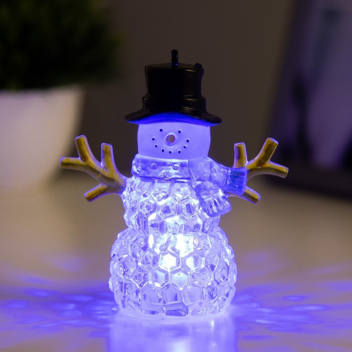Ночник "Снеговичок" LED 1Вт RGB 3хLR44 прозрачный 8х8х10см RISALUX - фото 1900567095