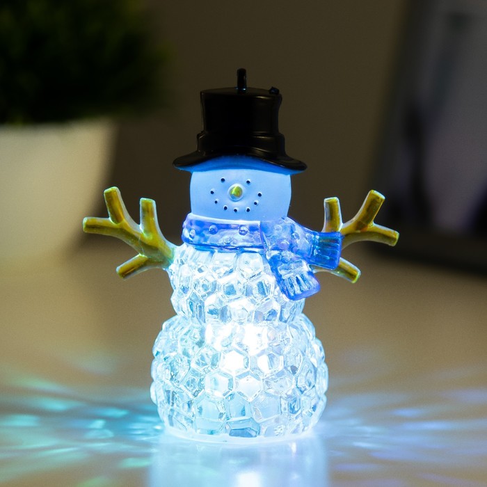 Ночник "Снеговичок" LED 1Вт RGB 3хLR44 прозрачный 8х8х10см RISALUX - фото 1900567096