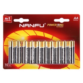 Батарейка алкалиновая Nanfu, AA, LR6-10BL, 1.5В, блистер, 10 шт. 9905025